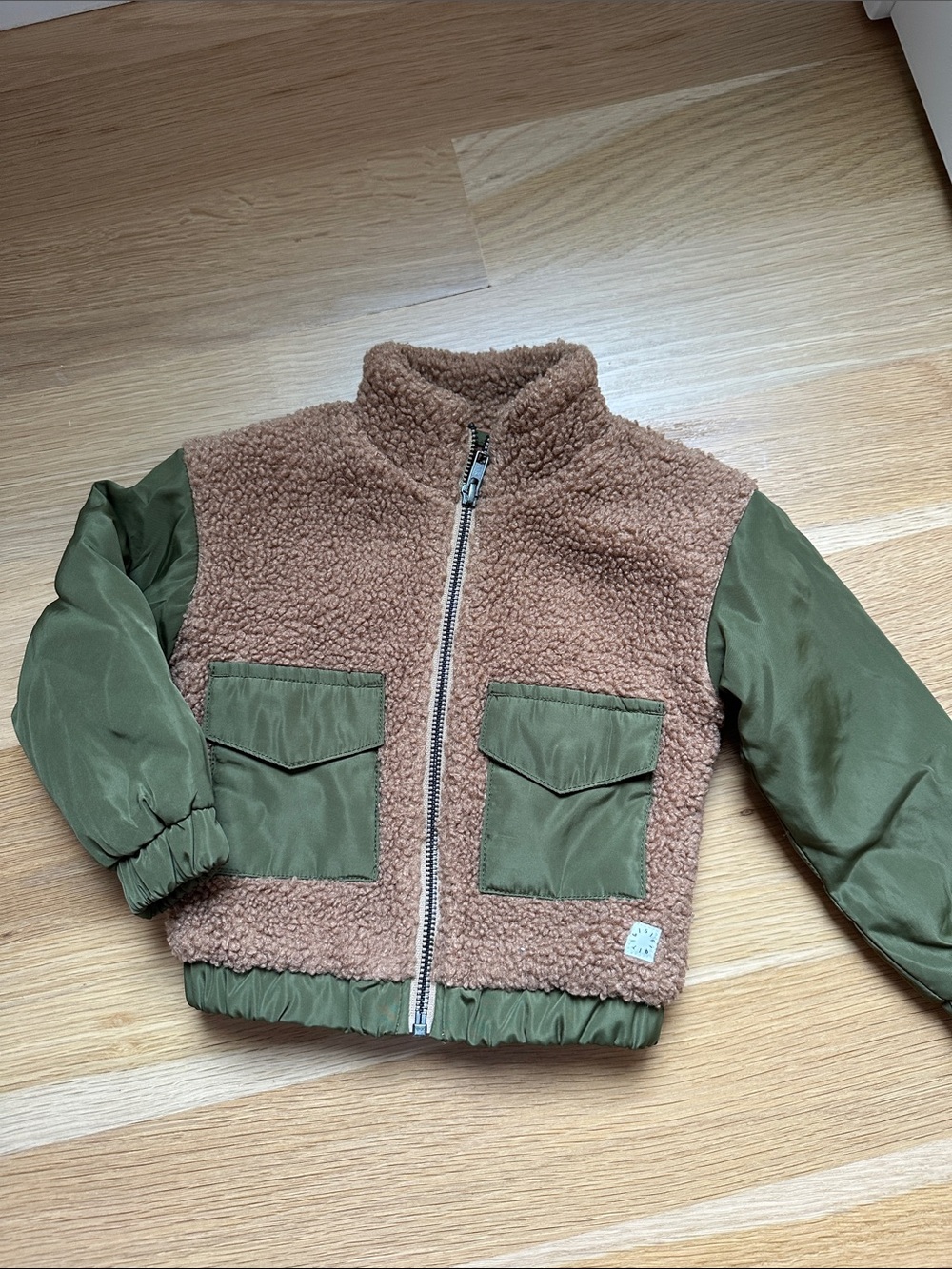 Brown Sherpa Puffer Jacket